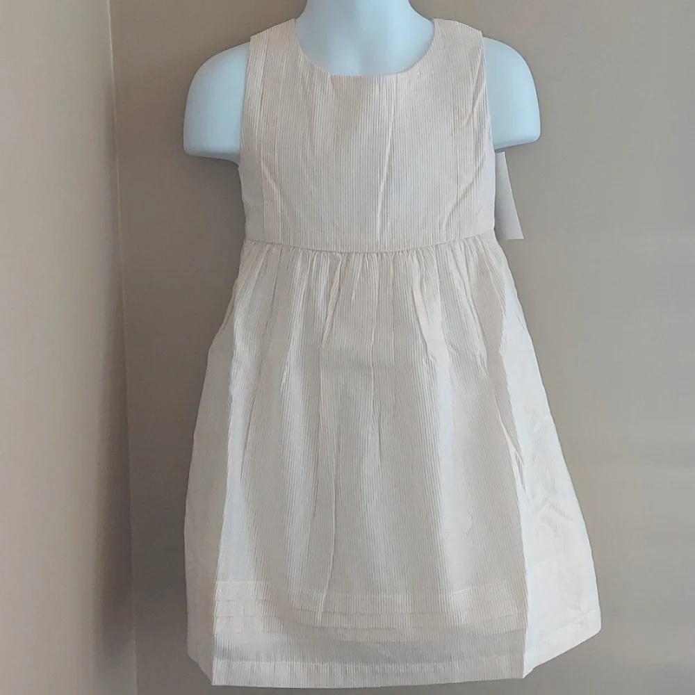 Baby B'gosh sleeveless dress with metallic gold stripes - size 4T
